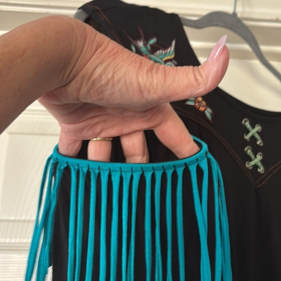 Embroidered Black Long Sleeve Top - Picture 3 of 8